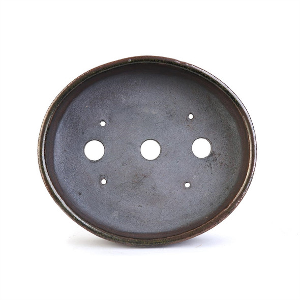  8" Semi-Glazed Textured Oval Pot by Vic Shelton
