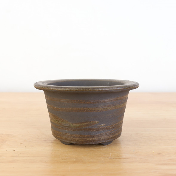  5" Semi-glazed Round Shohin Pot by Mikel Edwards