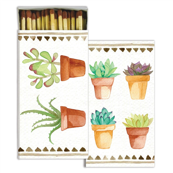 Large Matchbox - Watercolor Succulents Large Matchbox - Watercolor Succulents