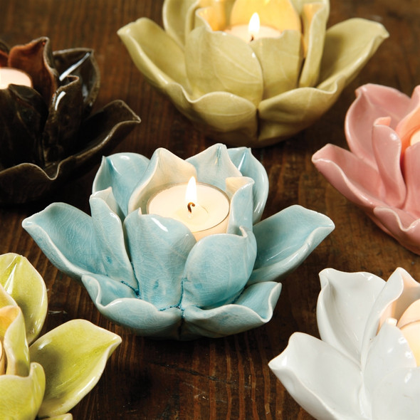 Lotus Tealight Holder - Teal