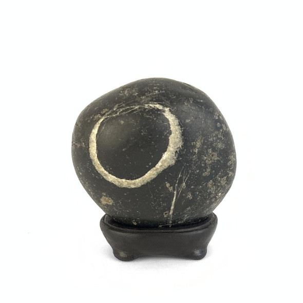 Japanese Suiseki - Gensho-seki Eclipse Stone with Daiza