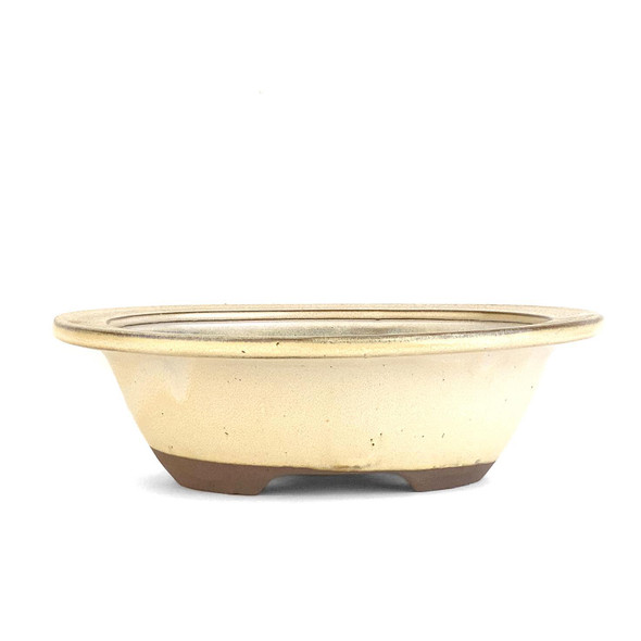 10" Wide Rim Oval Pot - Beige