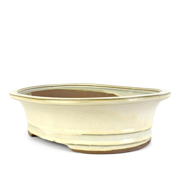 12" Flared Oval Pot - Beige