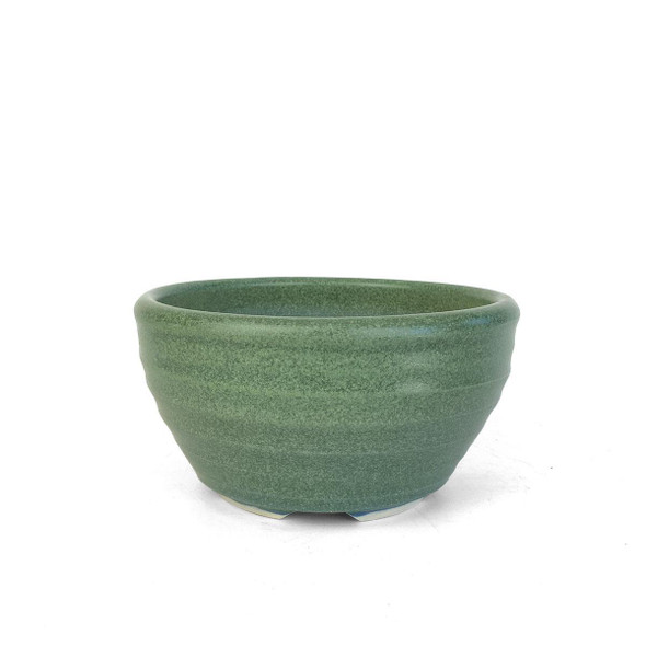 5" Round Green Matte Glazed Bonsai Pot by Shane Cargilo 5" Round Green Matte Glazed Bonsai Pot by Shane Cargilo