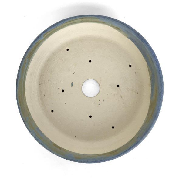 9.5" Round Blue Matte Glazed Bonsai Pot by Shane Cargilo