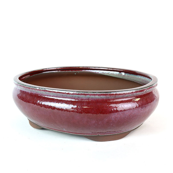 12" Tall Oval Pot - Red