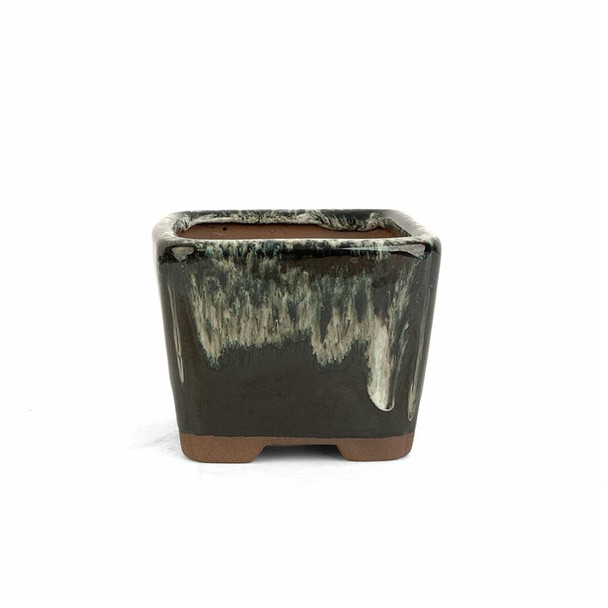 3" Square Cascade Mame Bonsai Pot - Midnight Ombre