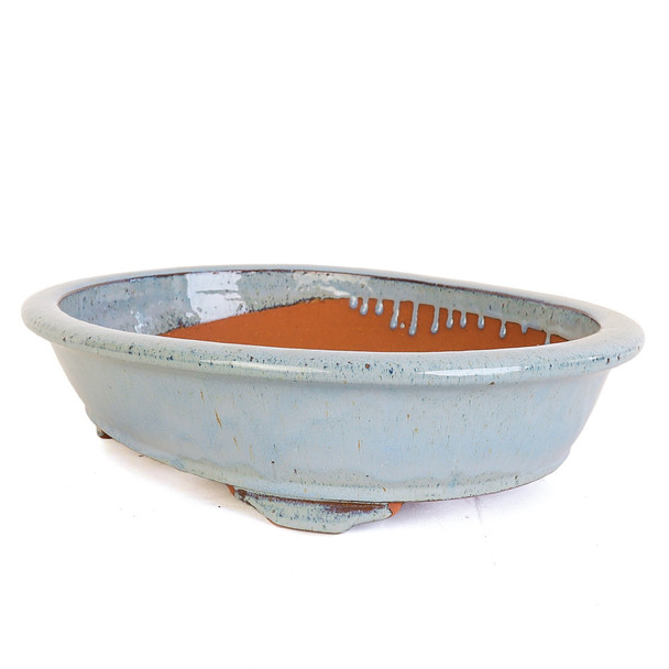 16" Handmade Oval Pot - Light Blue