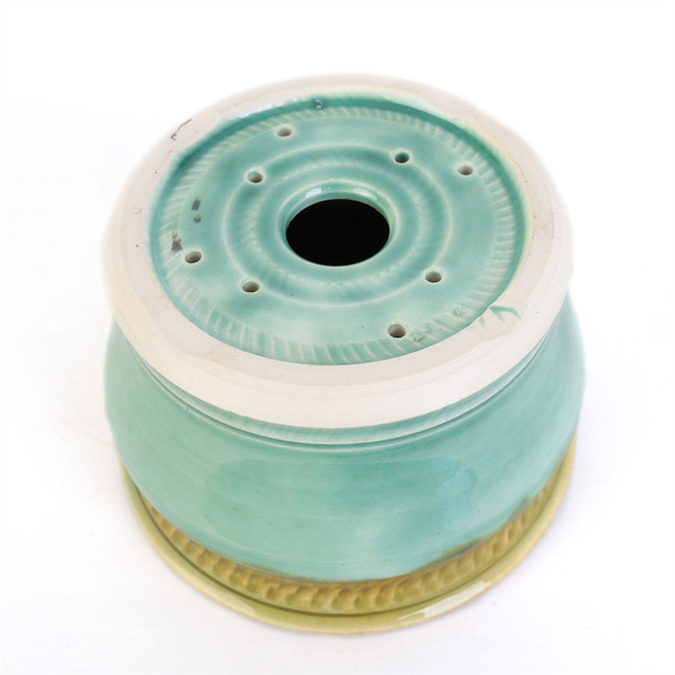  5" Blue-Green Ombre Glazed Round Pot by Shane Cargilo