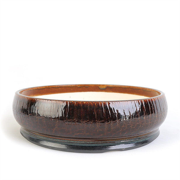 Artisan Pots -  Brown Glazed Crackle Pattern Pot