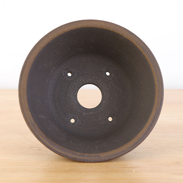 4.5" Unglazed Striped Round Shohin Pot by Mikel Edwards