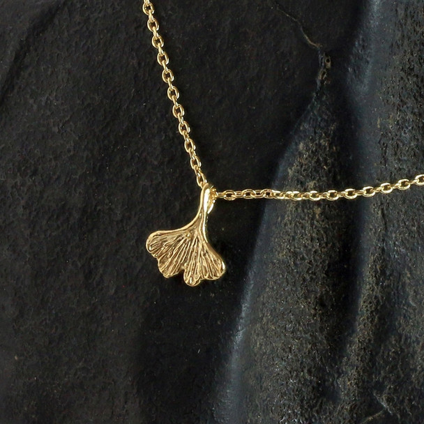 Gold Ginkgo Leaf Necklace