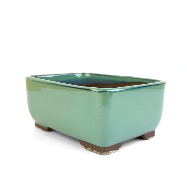 5" Tall Rectangle Bonsai Pot - Jade Green