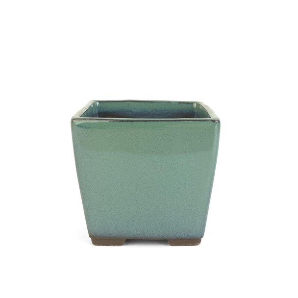 3.5" Square Bonsai Pot - Jade Green