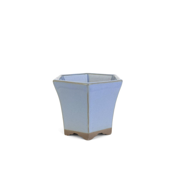 3" Hexagon Cascade Mame Bonsai Pot - Periwinkle Blue