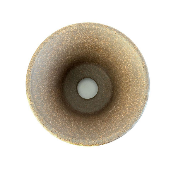 4" Flared Round Shohin Cascade Bonsai Pot - Green Splash Glaze