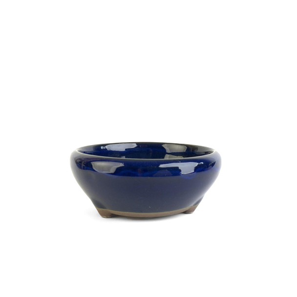 4" Rounded Bowl Bonsai Pot - Dark Blue