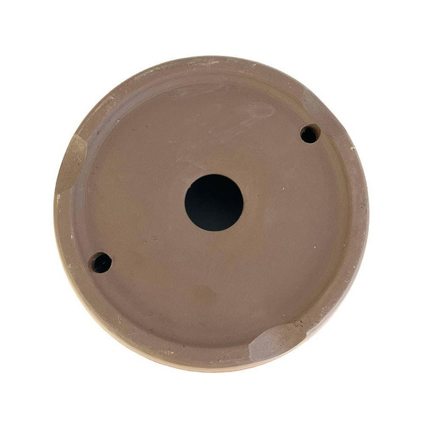 8" Unglazed Orange Textured Tokoname Barrel Bonsai Pot