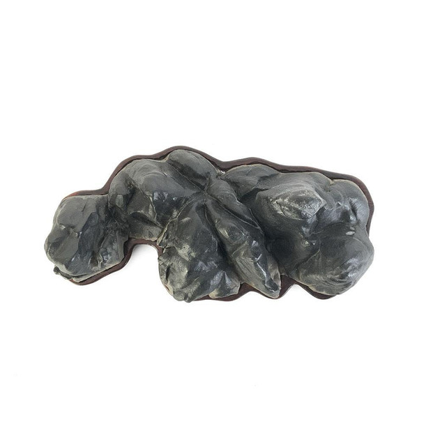 Japanese Suiseki - Abe River Seigaku Stone with Daiza - Eastern Leaf