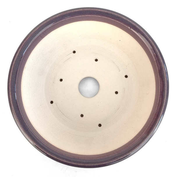 8" Round Tapered Purple Glazed Bonsai Pot by Shane Cargilo
