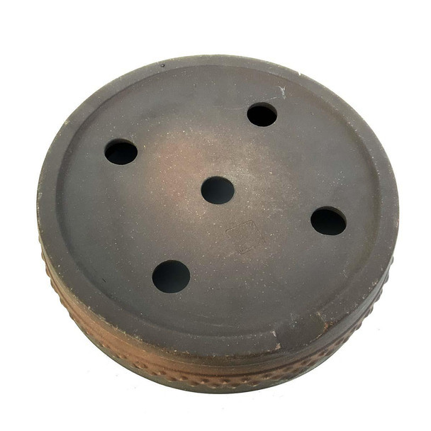 8" Unglazed Round Drum-Style Gradient Tokoname Bonsai Pot