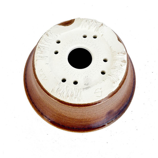 5" Round Brown Glazed Bonsai Pot by Shane Cargilo