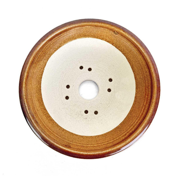 5" Round Brown Glazed Bonsai Pot by Shane Cargilo