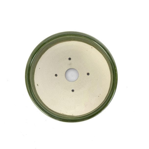 5" Green Glazed Tall Bowl Bonsai Pot by Shane Cargilo