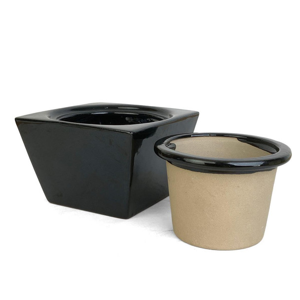 5.5" Self-Watering Planter - Black Square