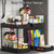 Multi-Purpose Pull-Out Storage Organizers, Under Sink/Cabinet Organizers and Storage Kitchen, Black, 12.8 Inches, 2 Packs