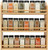 Tier Bamboo Spice Rack, Spice Rack Organizer, Seasoning Jars Rack Shelf Spice Organizer for Kitchen Counter or Wall Mounting, Spice Storage Holder with handles, Jars Not Included,Natural