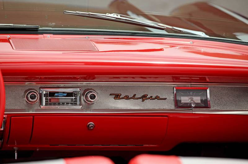 1957 Chevy Bel Air Stock Dash Trim Set With Script - Real Deal Steel