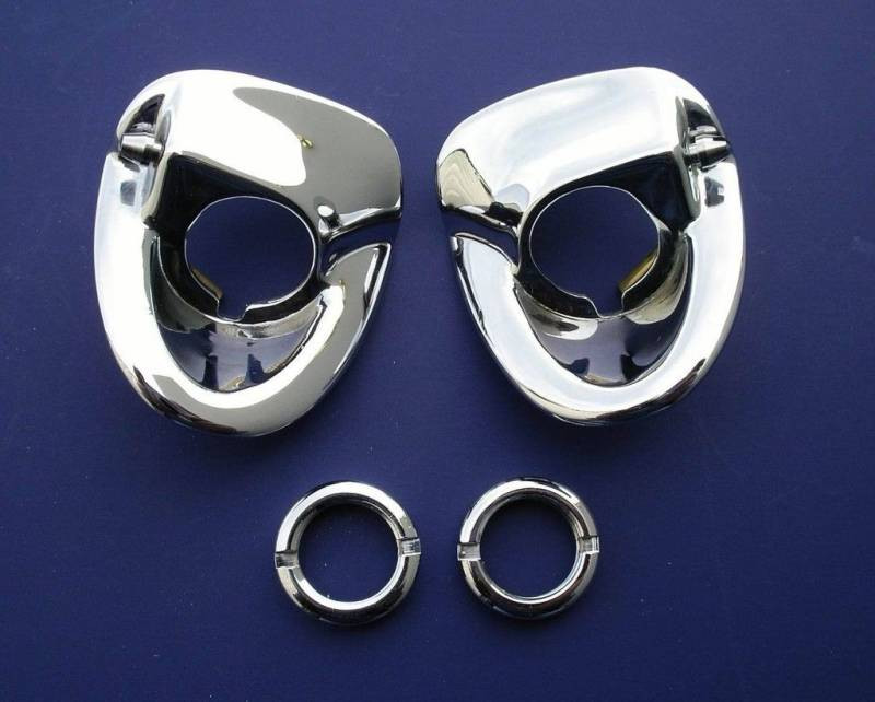 超希少WillisTexas FuzzSquare Face系ヴィンテージパーツ 1955-56 Chevy Chrome Windshield Wiper Escutcheons