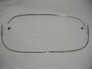 1955-57 Chevy 2-Door Hardtop Restored Back Glass Stainless Set - 6 Pieces