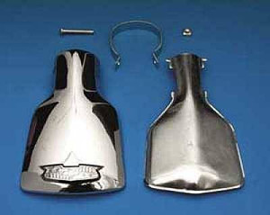 1955-56 Chevy Chrome Accessory Exhaust Extension With Emblem