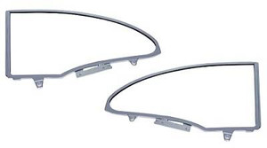 1955-57 Chevy 2-Door Hardtop Chrome Quarter Window Frames Pair