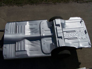 1955-57 Chevy 2-Door Hardtop Fully Welded Floor With Braces And Spare Tire Delete Trunk Floor