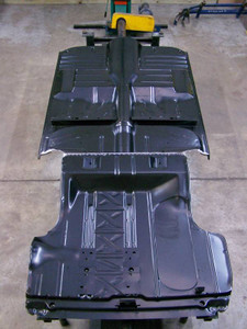 1955-57 Chevy 2&4-Door Sedan Fully Welded Floor With Braces And Spare Tire Delete Trunk Floor Narrowed For Wider Wheel Tubs