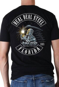 Black Real Deal Steel 100% Cotton T-Shirt Back