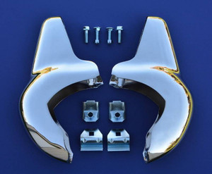 1957 Chevy Chrome Front Bumper Accessory Guards Pair
