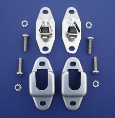 Polished stainless steel latch cover adds brilliance to Chevy, Pontiac wagons, Nomads, Safaris