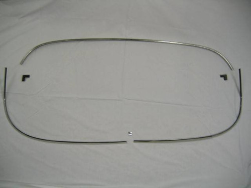 1955-57 Chevy 2-Door Hardtop Restored Back Glass Stainless Set - 6 Pieces
