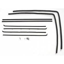 1955-57 Chevy 2-Door Sedan & Station Wagon Front Door Glass Only Glass Fuzzy Channel Kit