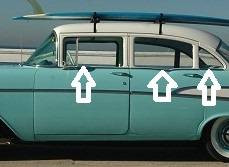 1955-57 Chevy 210 4-Door Sedan Beltline Stainless Steel Molding Clip Set
