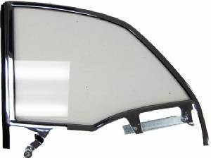 1955-57 Chevy Convertible Chrome Letf Quarter Window Frame Assembly With Clear Glass