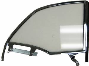 1955-57 Chevy Convertible Chrome Right Quarter Window Frame Assembly With Clear Glass