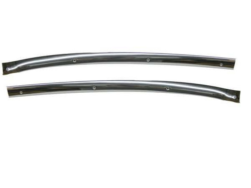 1955-57 Chevy Convertible Upper Inner Windshield Stainless Garnish Moldings Pair