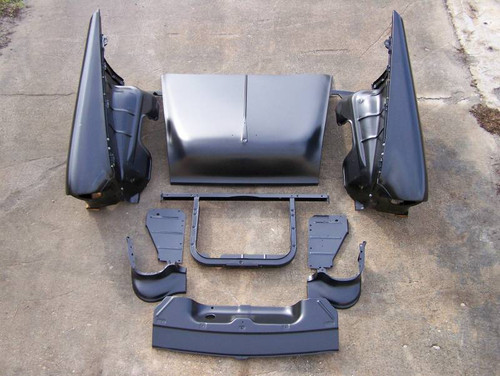 1955 Chevy Complete Front End Sheetmetal Package With 6-Cylinder Core Support