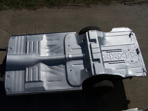 1955-57 Chevy 2-Door Hardtop Fully Welded Floor With Braces And Spare Tire Delete Trunk Floor
