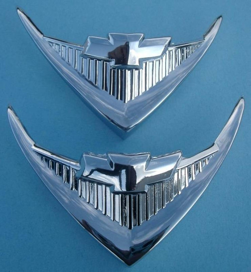 1956 Chevy Nomad Chrome V8 Under Taillight Emblems